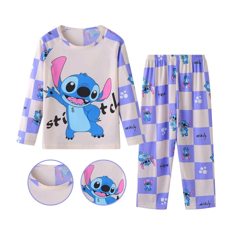 Stich Kinder Pyjamas Schlafanzug Für Jungen Und Mädchen 2 Teiler Sets Geschenk