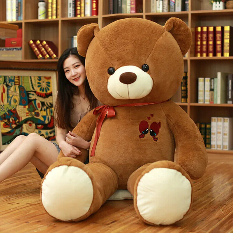 großer Teddybär – Riesiges, weiches Plüschtier mit Schleife
