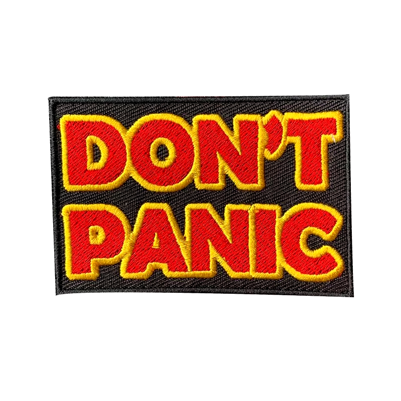 Don't  Panic Aufkleber Patchwork Gestickt für Tshirts Klamotten DIY Aufnäher