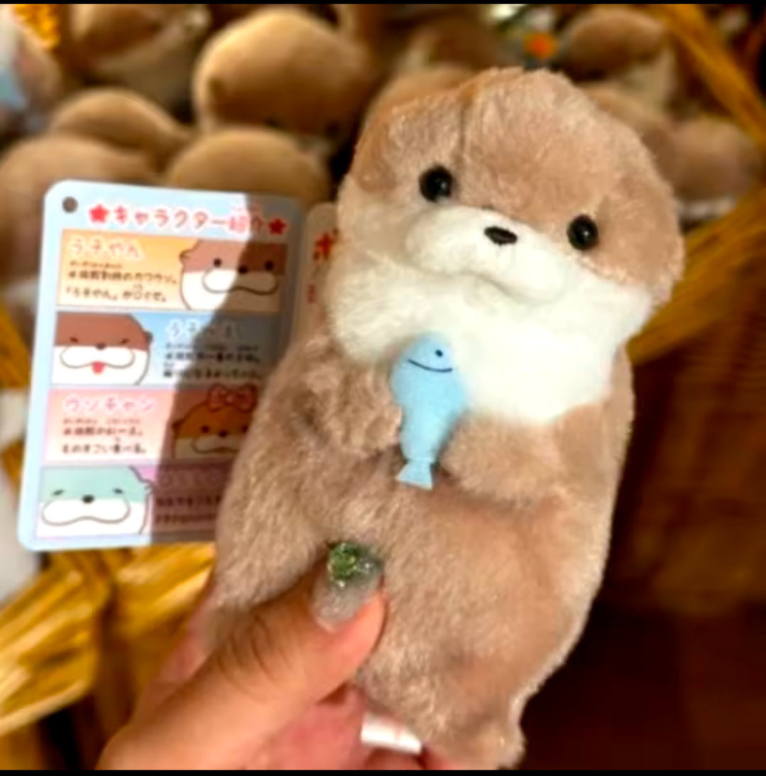 süßer Otter Schlüsselanhänger Plüsch Anhänger für Schlüssel und Rucksack 11cm