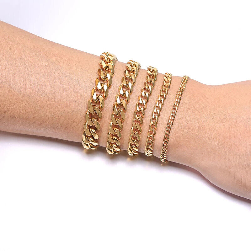HABO 3–11 Mm Gold / Silber Armband Herren Casual Dick Kette Edelstahl Geschenk