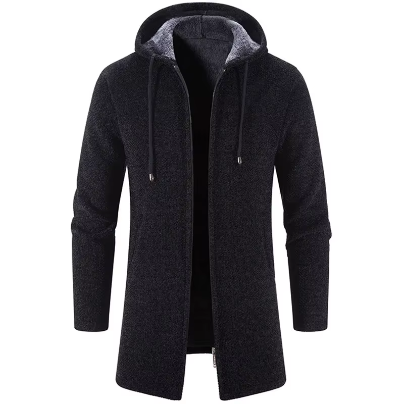 Herren Mantel Herbst Winter Warm Zipper Strickjacke Mann Pullover Reißverschluss