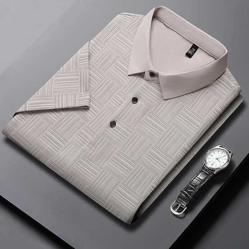 HABO Bedrucktes Business-Casual Polo-Shirt für Herren – Kurzarm, Bequemes