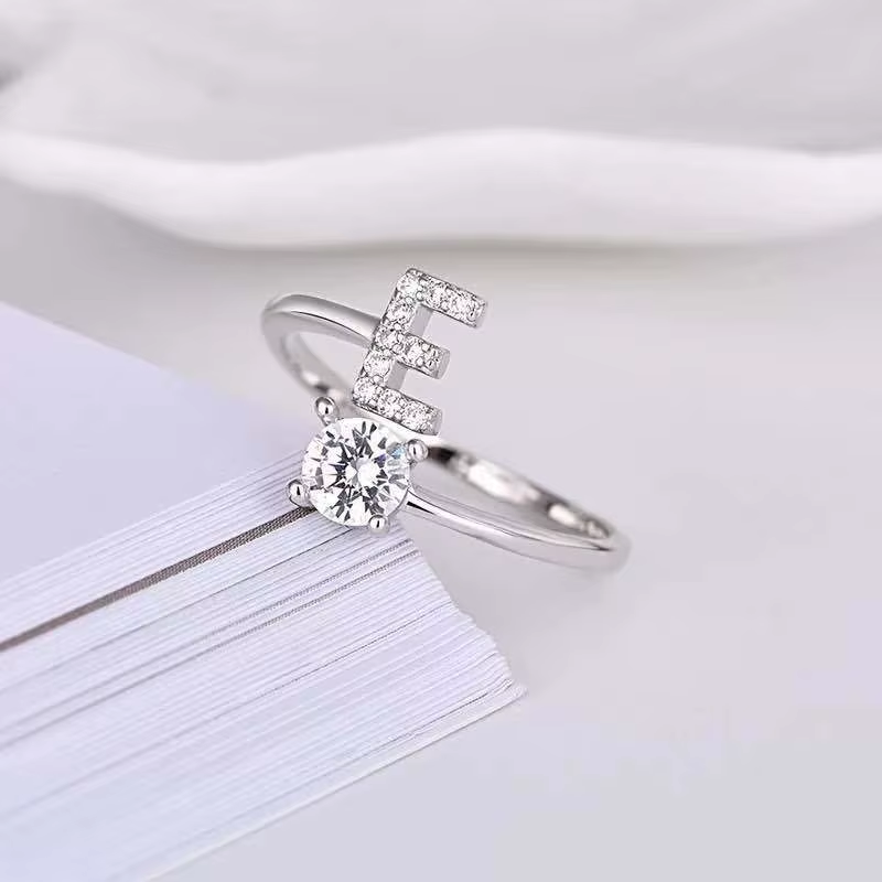 Buchstabenring Gold Silber A-Z Größenverstellbare Größe Ring Für Frauen Geschenk