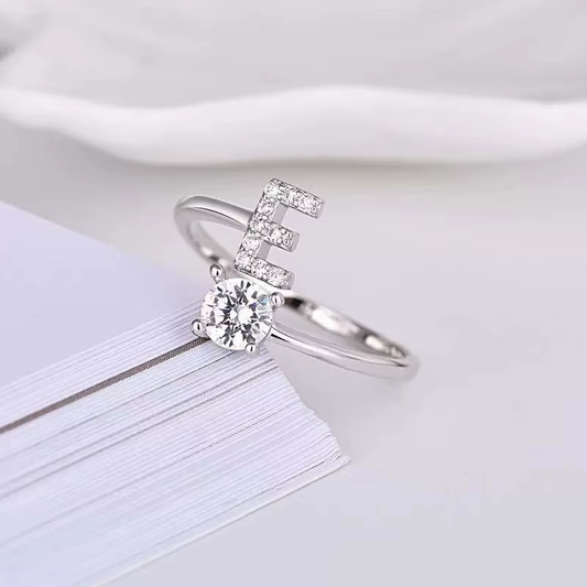 Buchstabenring Gold Silber A-Z Größenverstellbare Größe Ring Für Frauen Geschenk