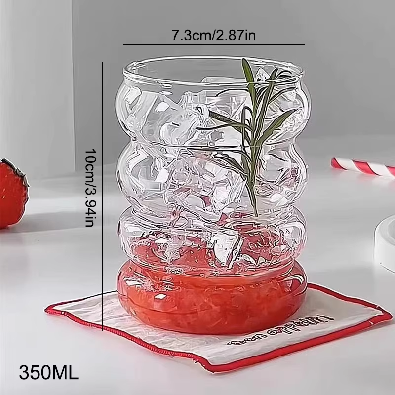 HABO 350ml Glas in Raupen Form Matcha Kaffee Ästhetisch Saft Küche Gläaser Set