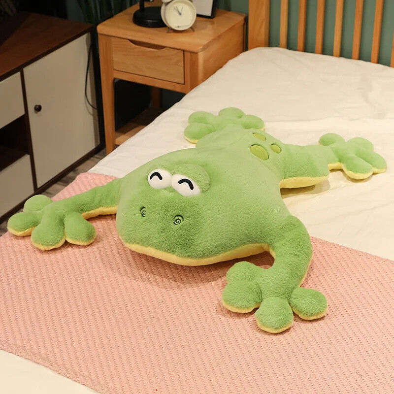 Großer grüner Frosch – Realistisches Plüschtier im Liegen-Design