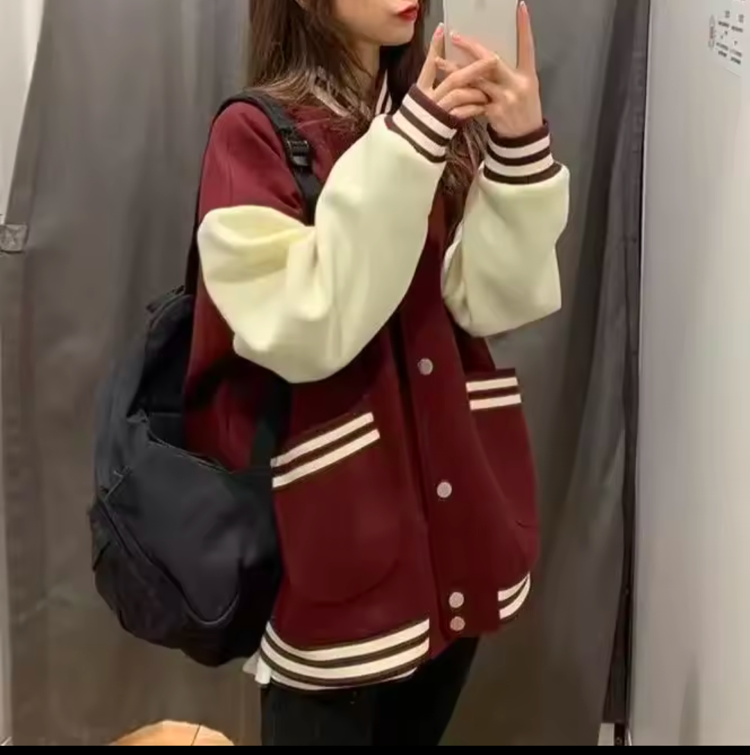 Vintage American Style Jacke Baseball Highschool Jacke Übergangszeit korean vers