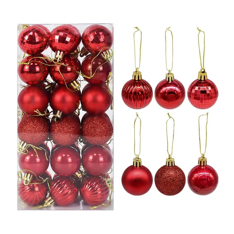 Weihnachtskugeln Weihnachtbaum Kugeln Dekoration für Christbaum Bunt Gold Silber