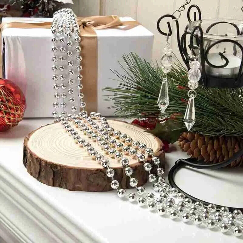Perlen Kette Weihnachten Dekoration für Christbaum Perlen Gold Silber Christmas