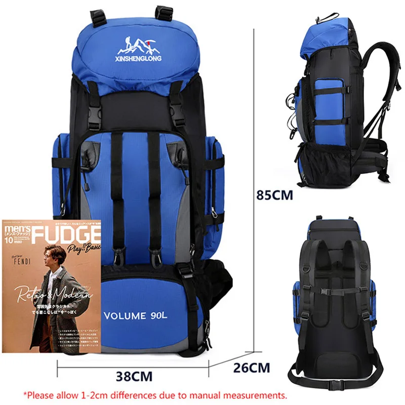 HABO 90L Wasserdicht Wandern Camping Rucksack Trekking Backpacking Groß Fächer