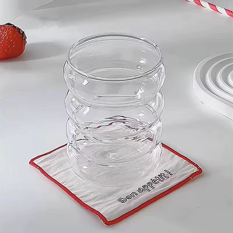 HABO 350ml Glas in Raupen Form Matcha Kaffee Ästhetisch Saft Küche Gläaser Set