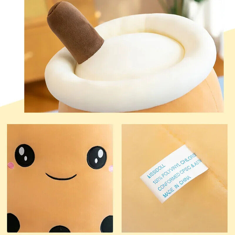 Bubble Tea Plüschtier Kuscheltier Boba Stofftier Niedlich weich Kinder Geschenk