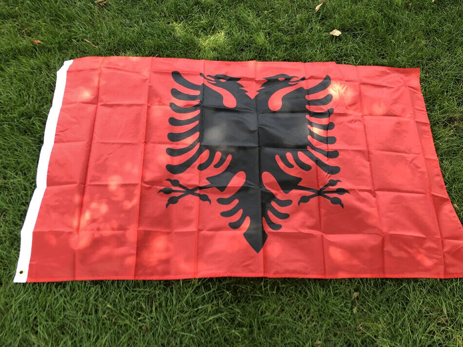 HABO Albanien Flagge 90 x 150 cm Fahne Shqipëria Rot Doppelkopf Adler Albaner 