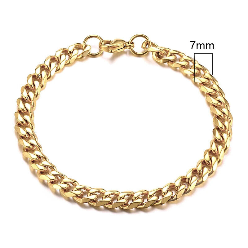 HABO 3–11 Mm Gold / Silber Armband Herren Casual Dick Kette Edelstahl Geschenk