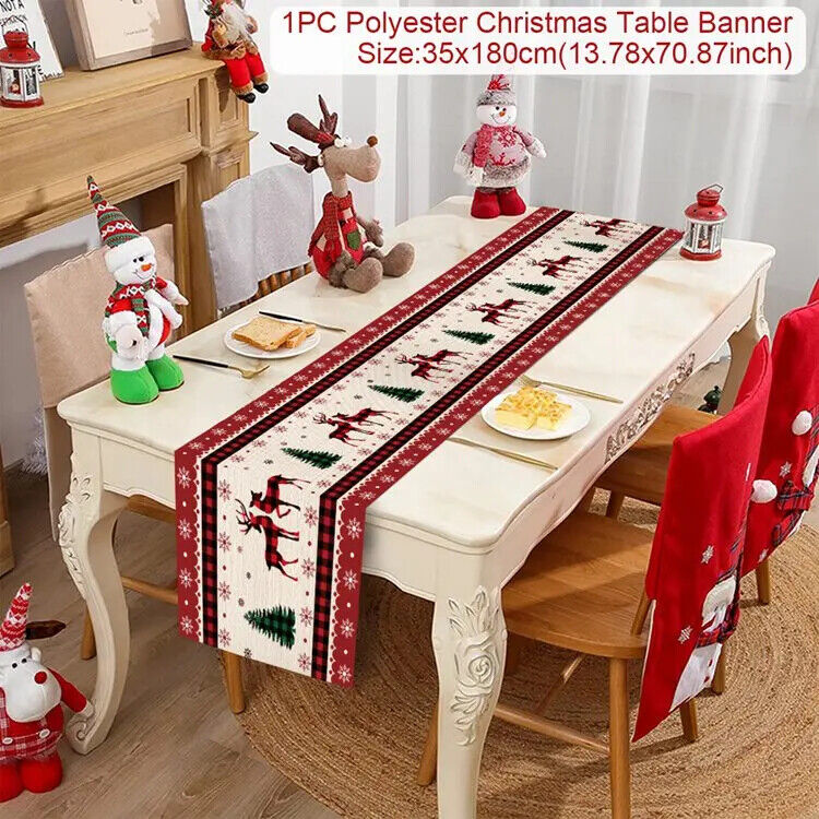 Tischdecke Weihnachten Tisch Läufer Dekoration Christmas Tischbezug Tischdeko