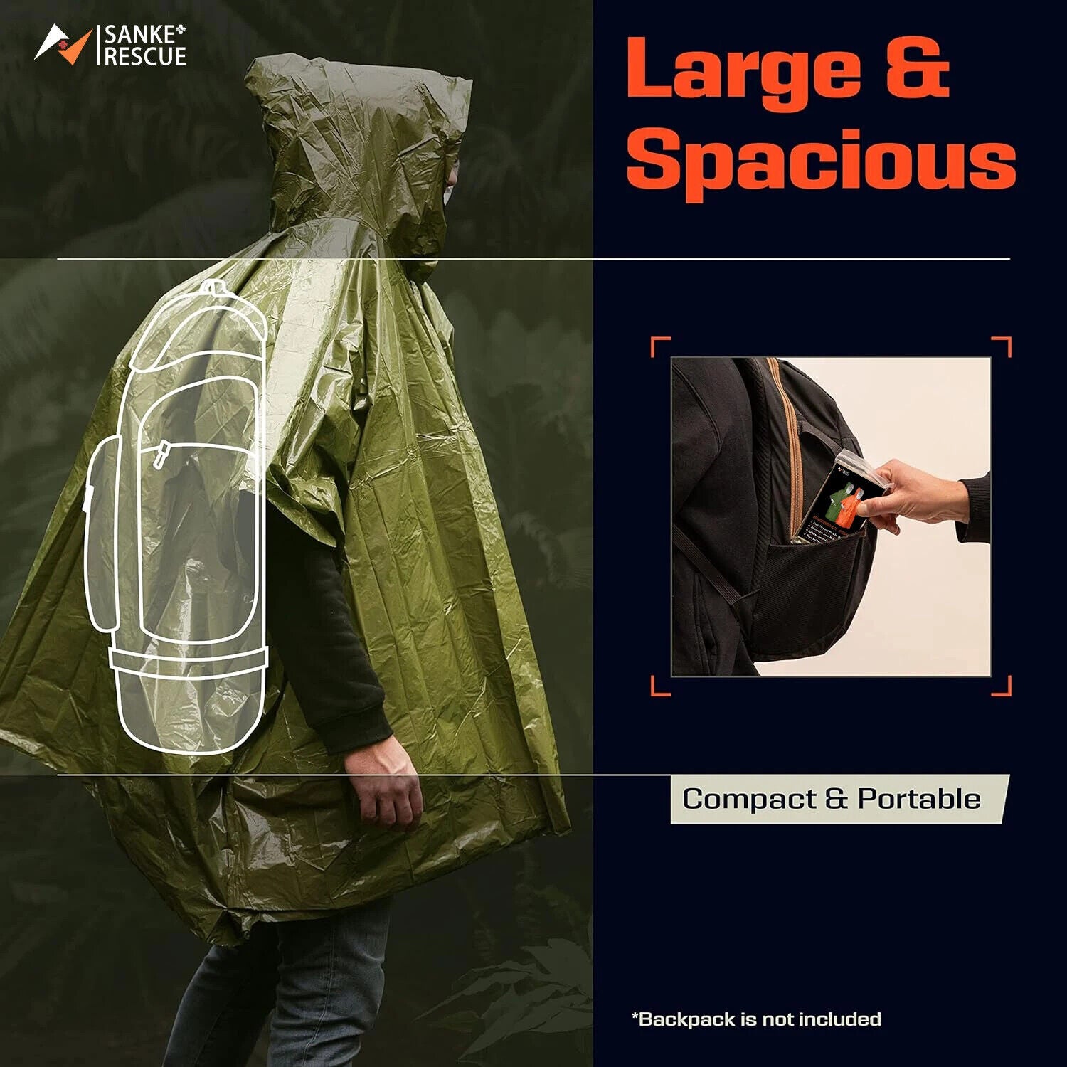 Regenmantel Regen Außenbereich Kapuze wasserdichtes Regenponcho Camping Wandern