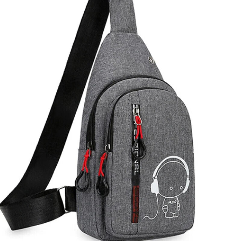 HABI Unisex Umhängetasche mit Glow-in-the-Dark-Effekt –Outdoor-Sport Brusttasche