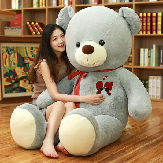 großer Teddybär – Riesiges, weiches Plüschtier mit Schleife
