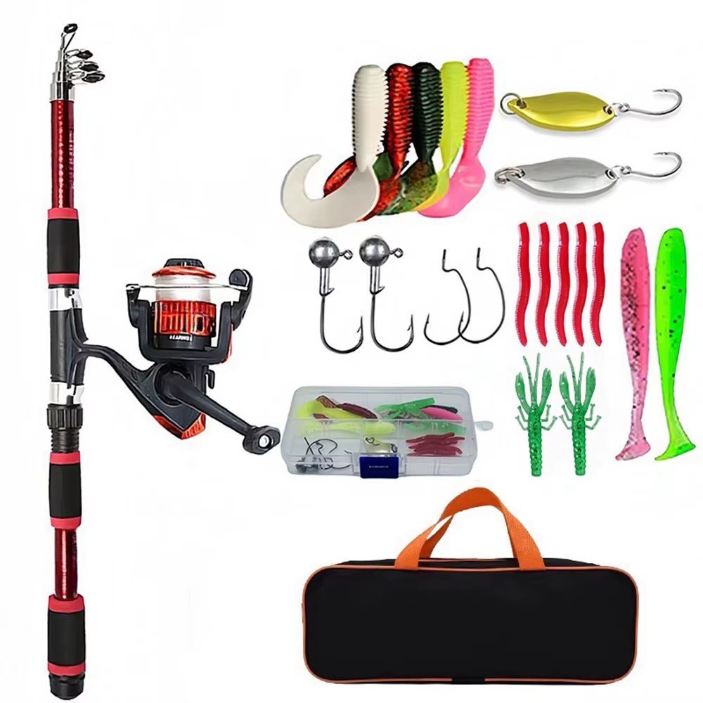 HABO Angelruten-Set, Komplette Kits Mit Teleskop-Angelrute 