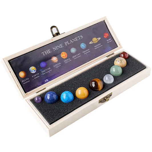 Natürliche Kristall 9-Planeten-Kugel, Solar-Sonnensystem, Felsen, Quarz, Steine,