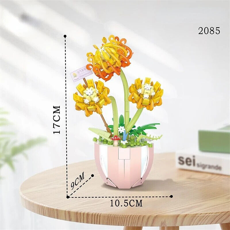 HABO Blumenstrauß Bausteine Set DIY Blumen Geschenk Valentinstag Frauen Mädchen