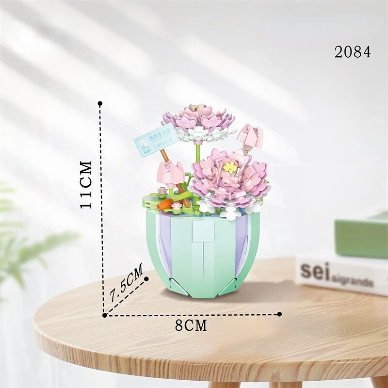 HABO Blumenstrauß Bausteine Set DIY Blumen Geschenk Valentinstag Frauen Mädchen