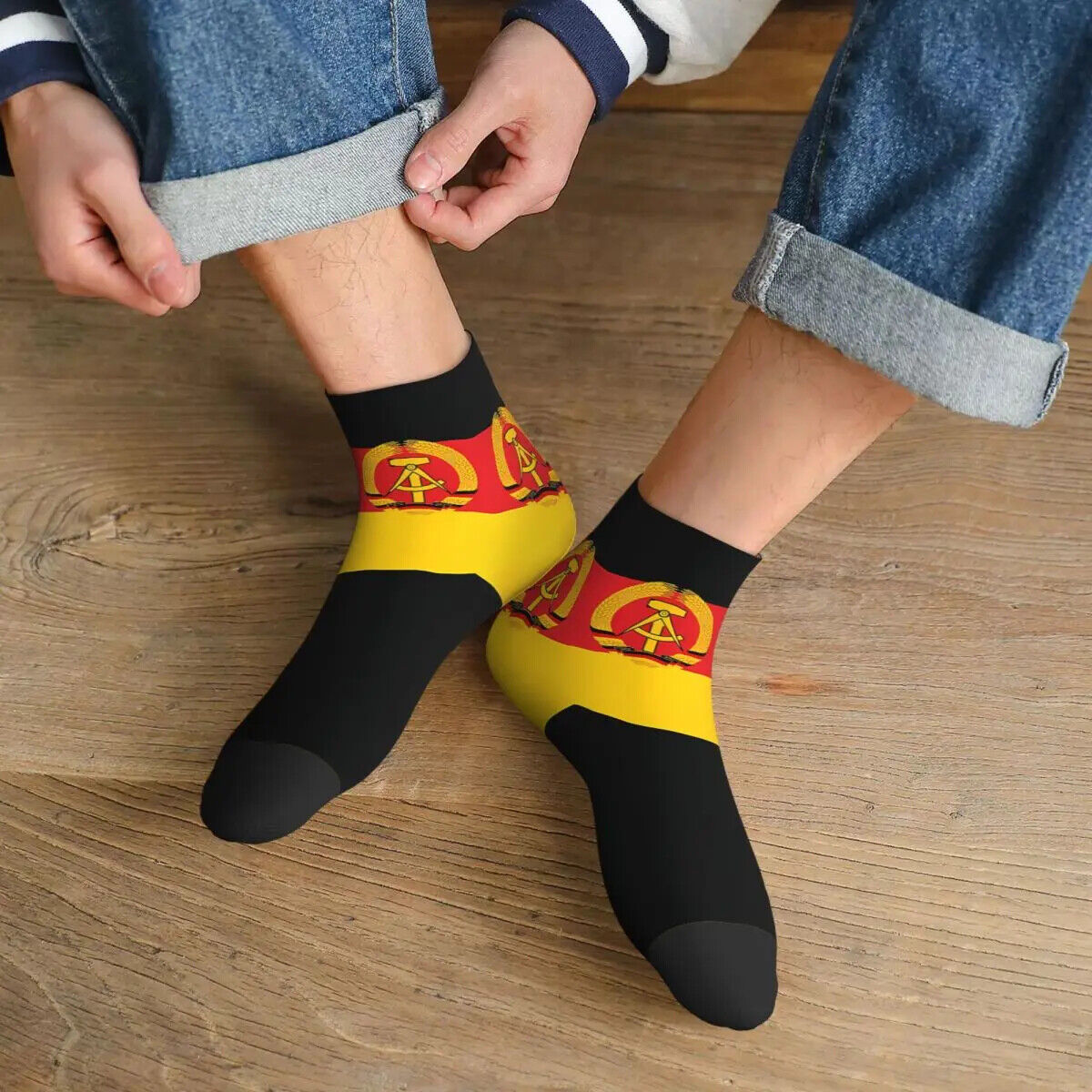 HABO DDR Flagge Socken Ostdeutschland Geschenk Herren Damen Deutsche Demokratisc