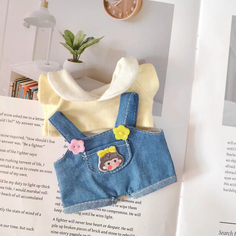 Set Puppenkleidung für 17 cm Idolkinder – Kawaii Overalls und Zubehör