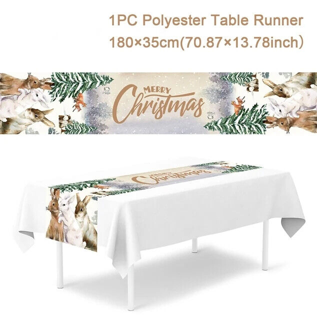 Tischdecke Weihnachten Tisch Läufer Dekoration Christmas Tischbezug Tischdeko