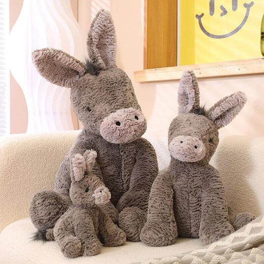 HABO 23/40/60Cm Esel Plüschtier Kuscheltier Geschenk Niedlich Kinder Grau Plüsch