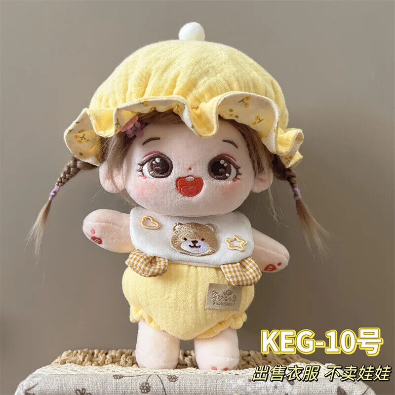 Puppenkleider für 20 cm Baumwoll-Idolpuppen – Prinzessinnenkleid und Overalls
