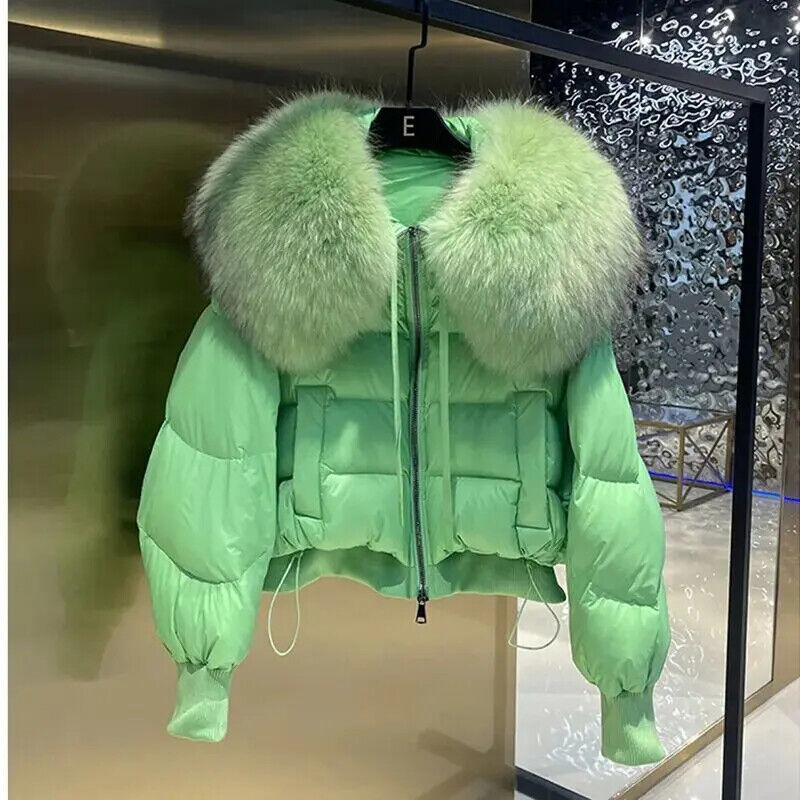 Winterjacke Polsterjacke mit Pelzkragen Parka Daunen Mantel Frauen Pufferjacke 