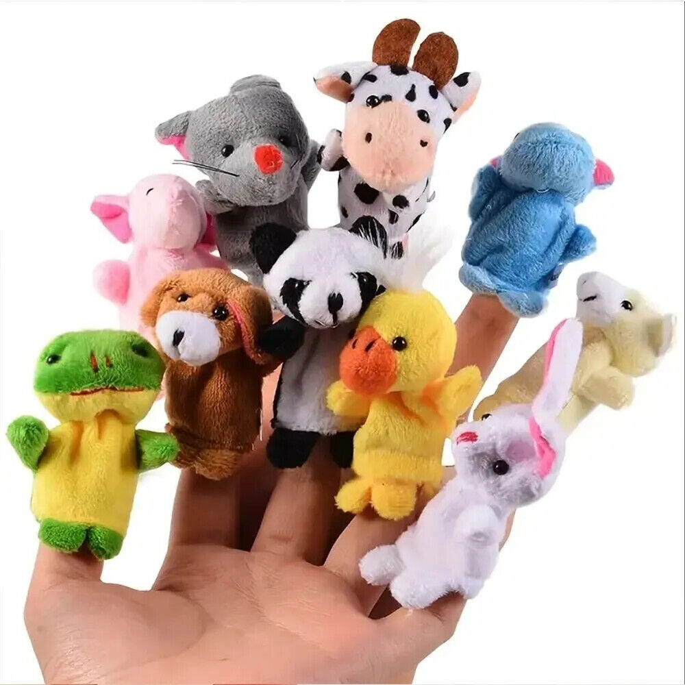 HABO 10 Stück Cartoon-Fingerpuppen – Plüschtiere für Bildung und Geschichtenzeit