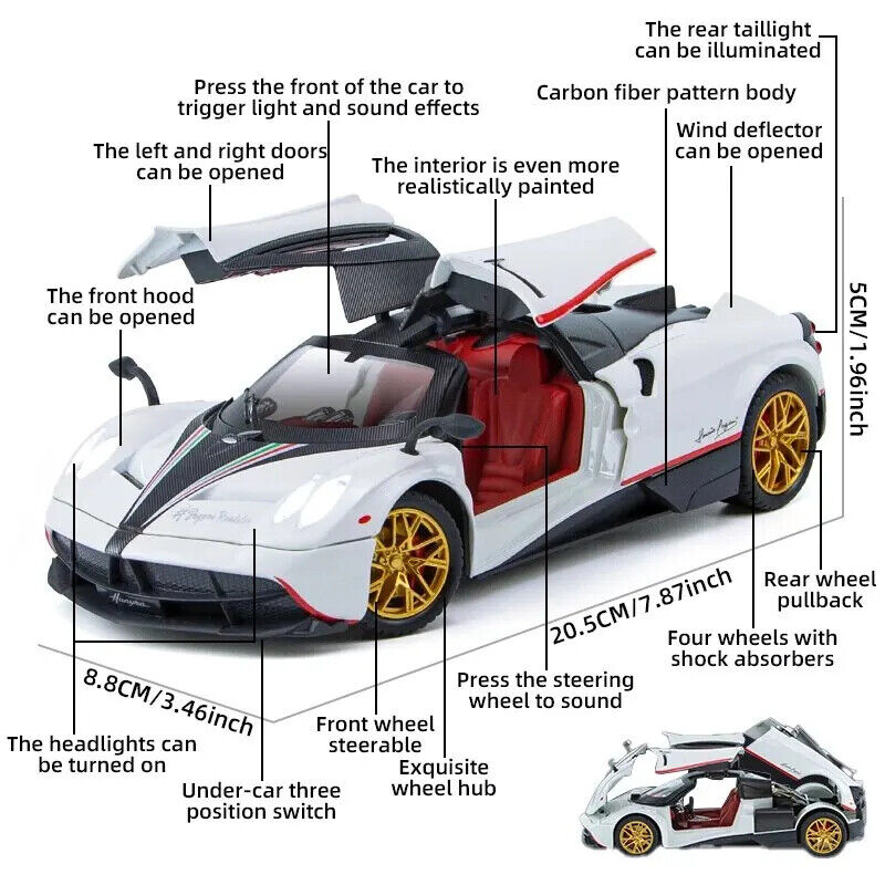 Pagani Sport Auto Modell Spielzeug für Sammler detailgetreuer Maßstab Kinder