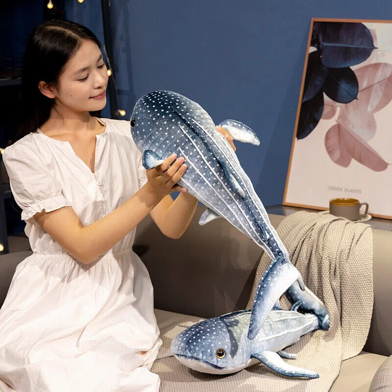 HABO 60Cm Walhai Plüschtier Kuscheltier Riesig Meer Hai Wal Geschenk Kinder Blau