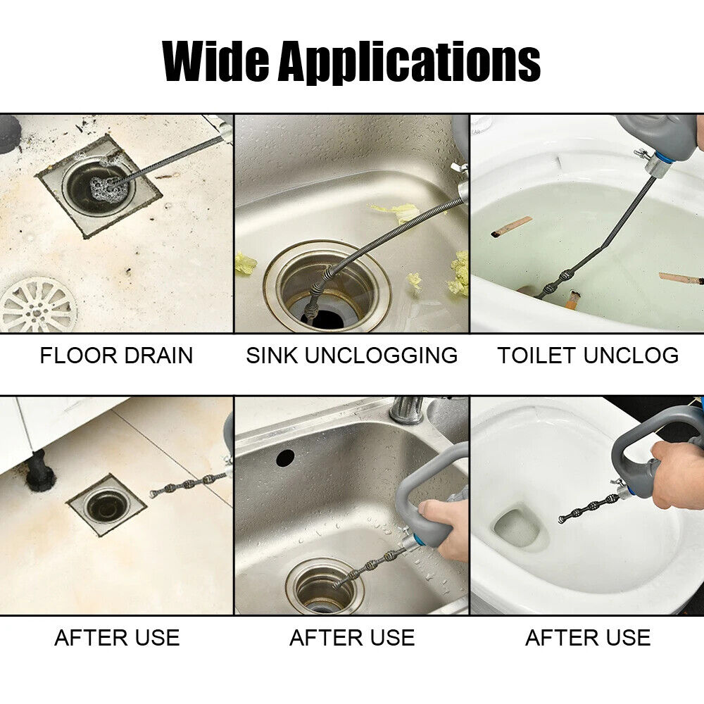HABO WC Waschbecken Abfluss Unblocker  Ausziehbarer Rohrplunger für Kanalisation
