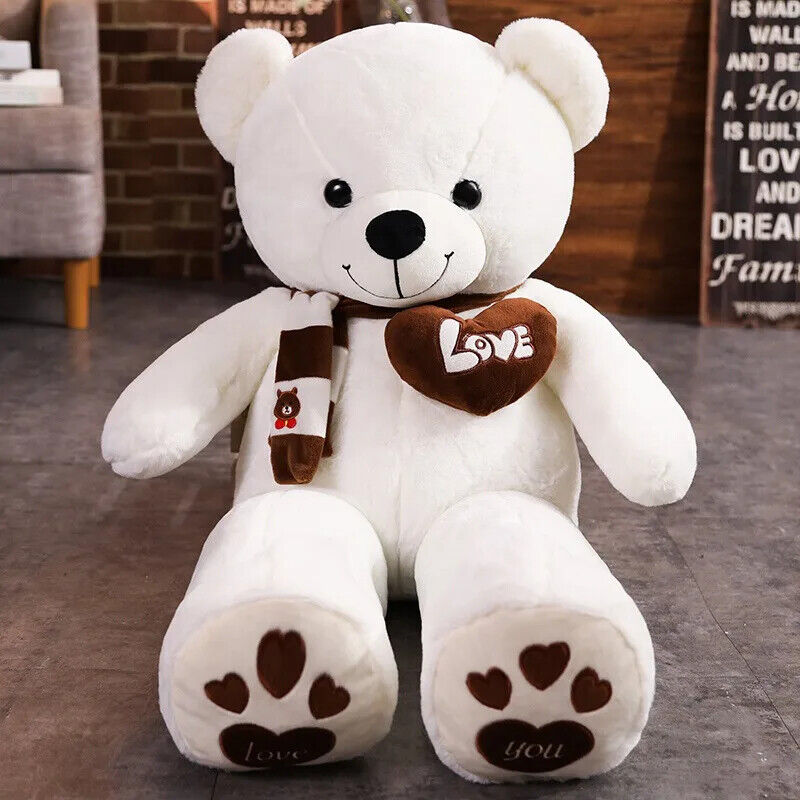 Teddybär Mit Schal Kuscheltier süßer Bär Plüschtier Geschenk für Kinder 4 Farben
