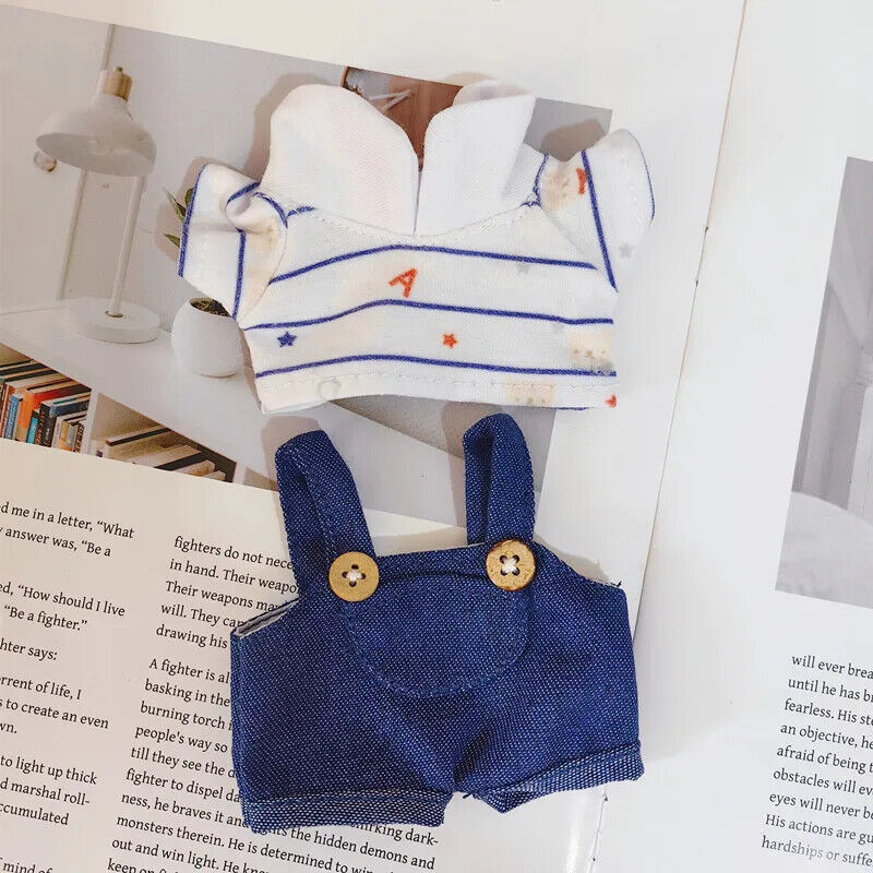Set Puppenkleidung für 17 cm Idolkinder – Kawaii Overalls und Zubehör