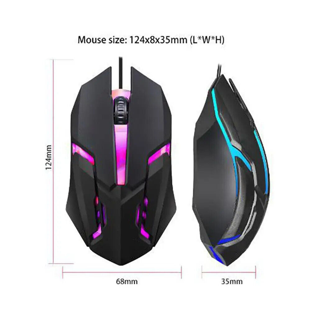 Gaming Maus Professionelle RGB Maus für Videospiele kabelgebunden 1000 Dpi 