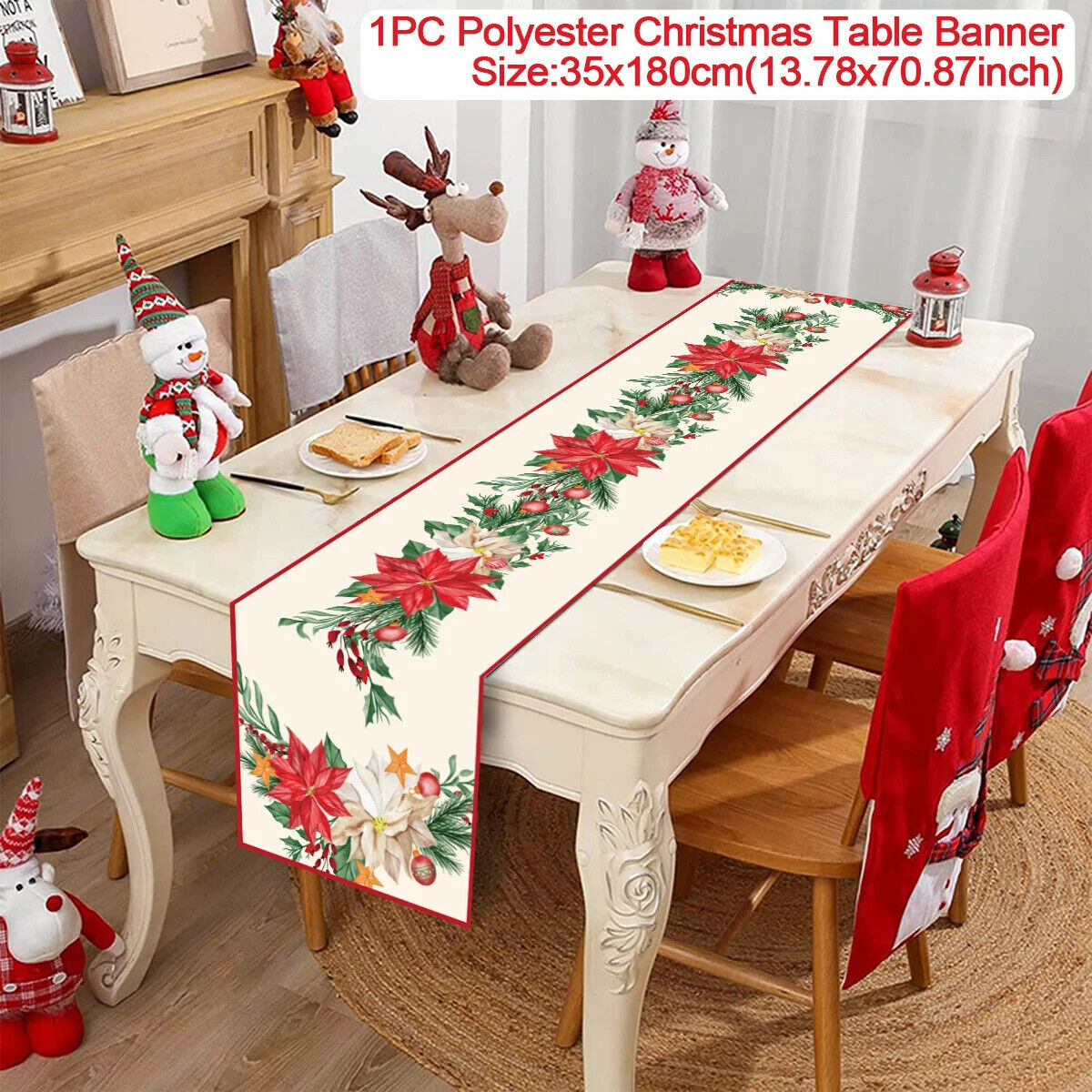 Tischdecke Weihnachten Tisch Läufer Dekoration Christmas Tischbezug Tischdeko