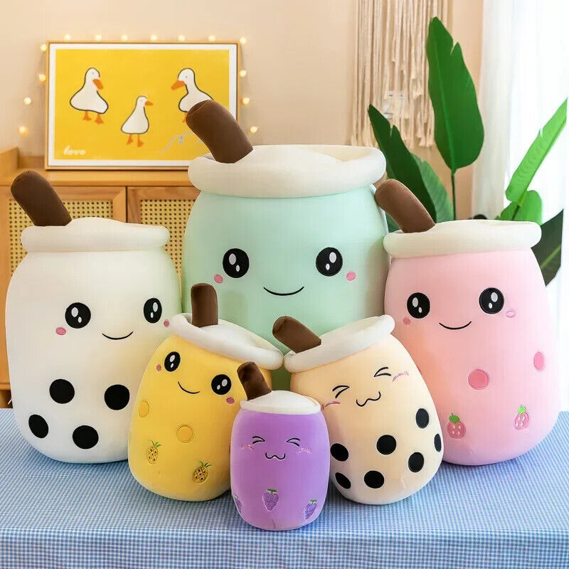 Bubble Tea Plüschtier Kuscheltier Boba Stofftier Niedlich weich Kinder Geschenk