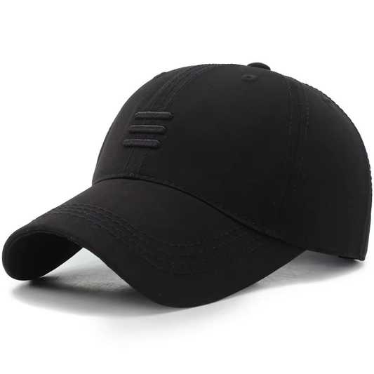 HABO Basic Kappe Cap Drei Horizontale Linien Herren Damen Schwarz Mütze Baseball