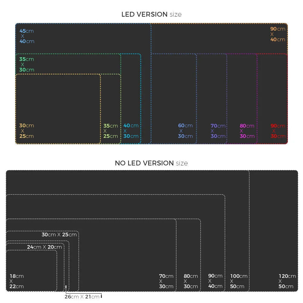 RGB Gaming Mauspad Matte LED Leuchtstreifen Schreibtischunterlage Wasserdicht