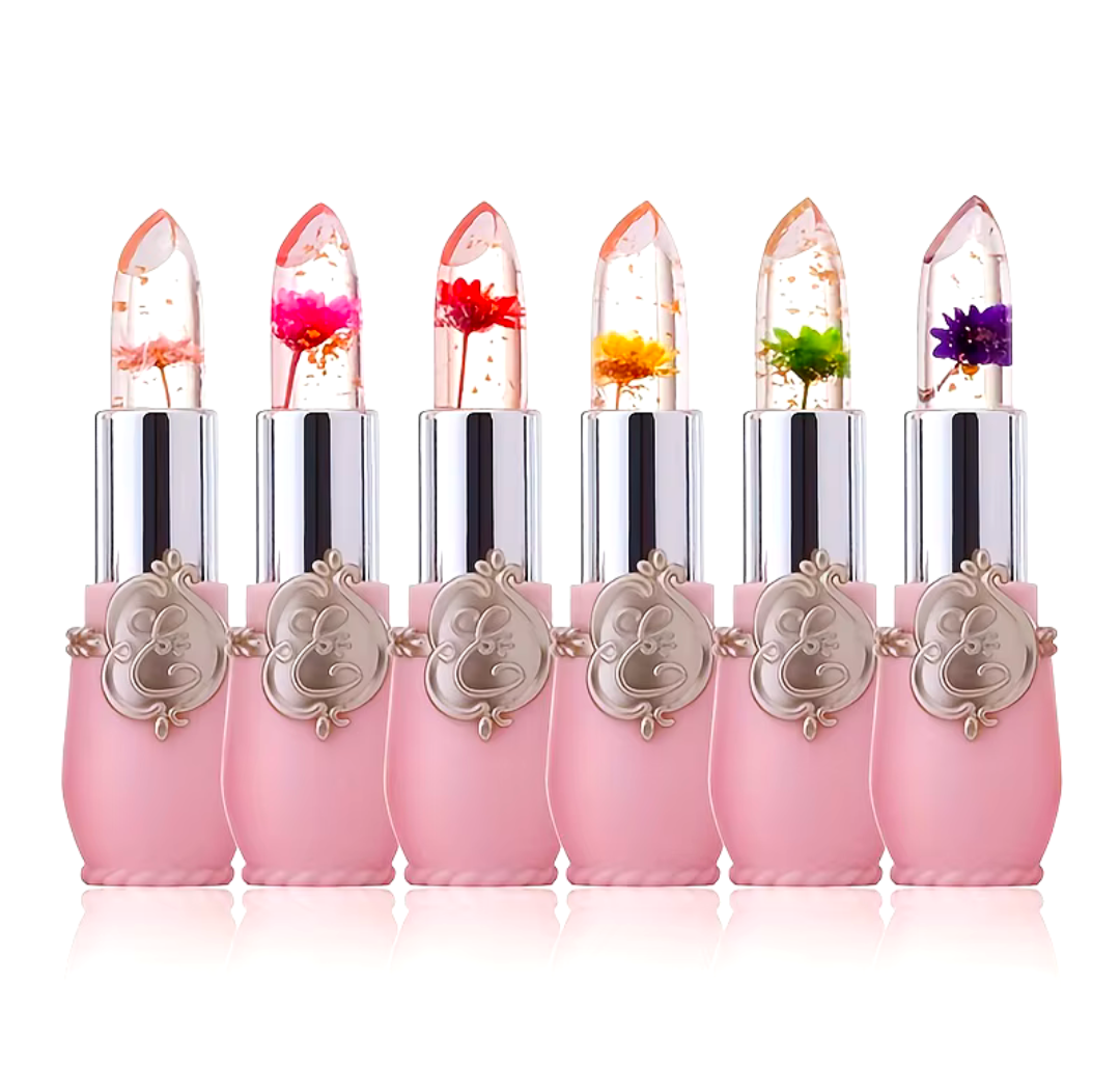 Lippenstift mit Blume mehrfarbig Feuchtigkeit Stift Mädchen