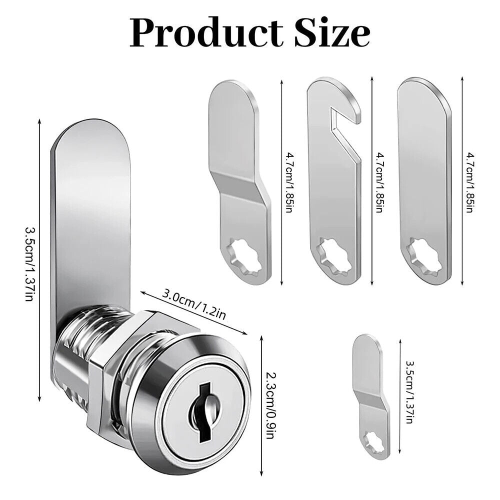 HABO Cam Lock Set Tür-, Schrank- und Schließfach-Schlösser mit 2 Schlüsseln