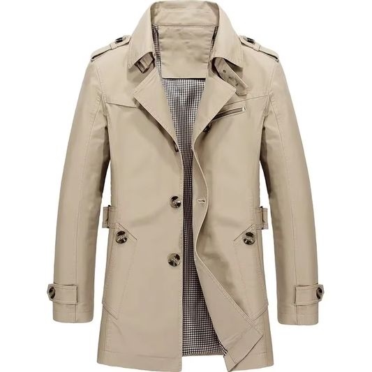 Trenchcoat Mantel Wintermantel Männer Baumwolle Business-Jacke Herbst Winter