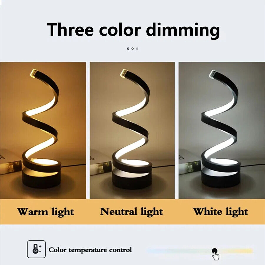 Schreibtischlampe LED Nachtlicht Spirale Modern klassisch Design hell dimmbar