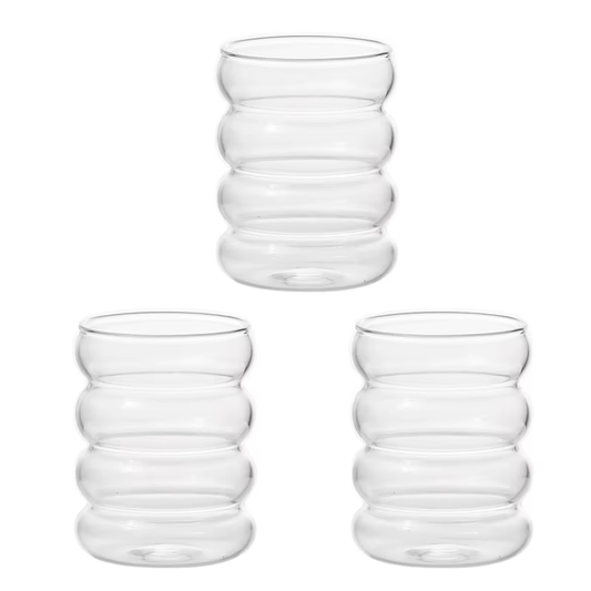 HABO 350ml Glas in Raupen Form Matcha Kaffee Ästhetisch Saft Küche Gläaser Set