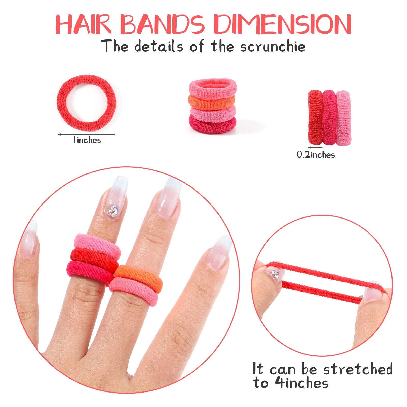 HABO 20/50 Stück Haargummi Elastisch Basic Bunt Gemischt Blau Rot Styling Haare